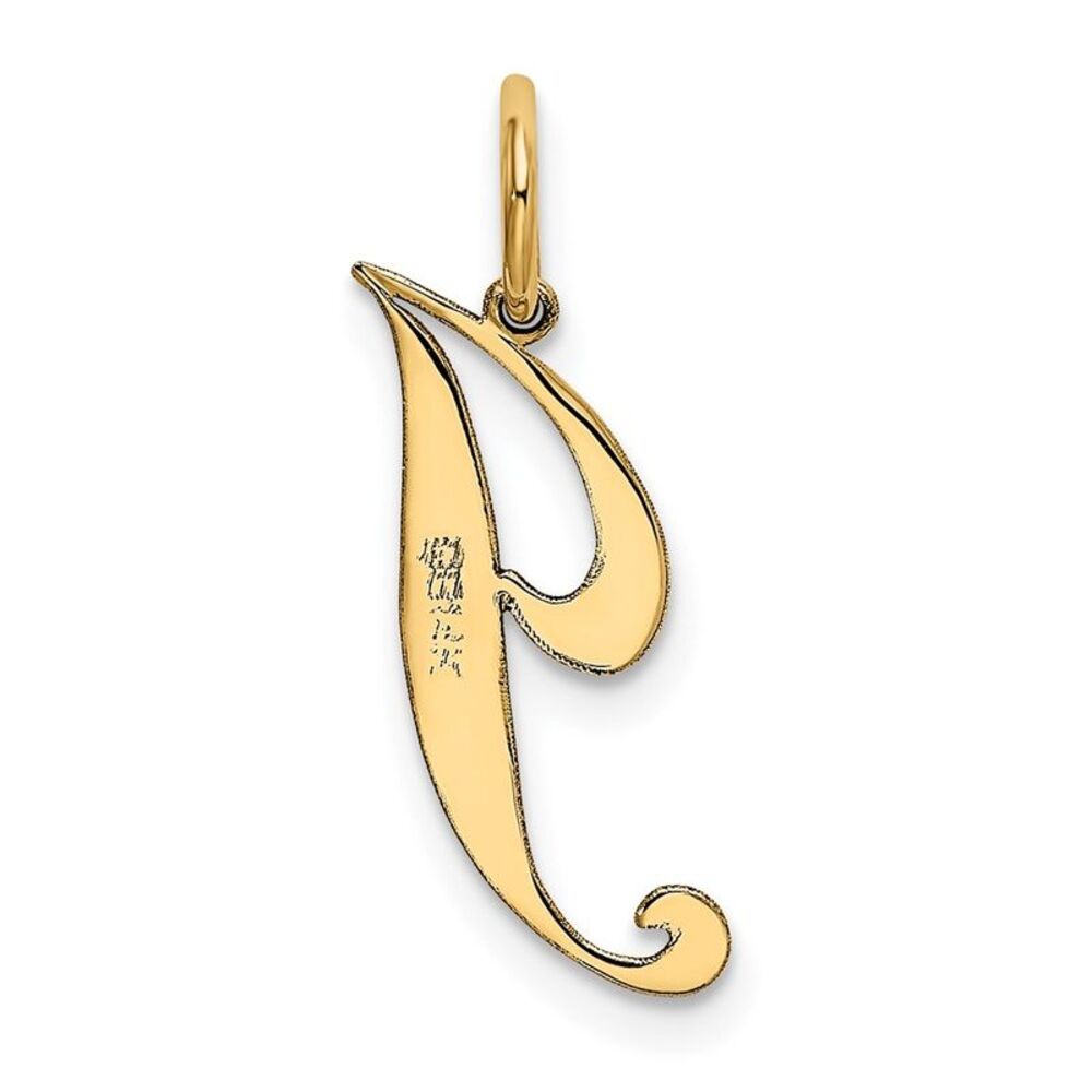 10k Yellow Gold Small Fancy Script Initial J Charm - image 4